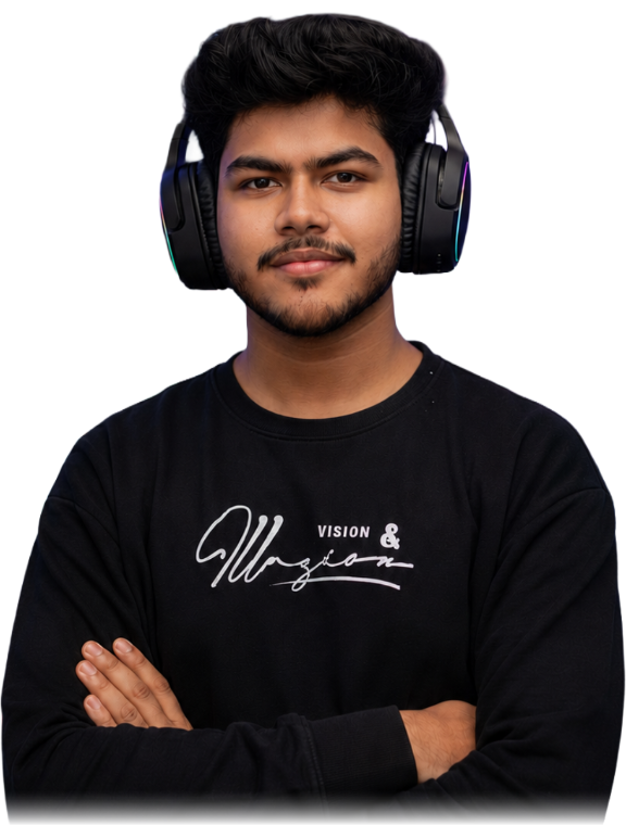 Portrait of Vinit Chandure, web designer and developer